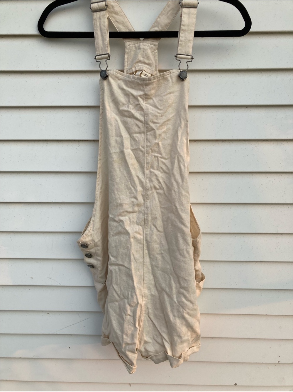 Roxy Cream Cotton Overalls Romper